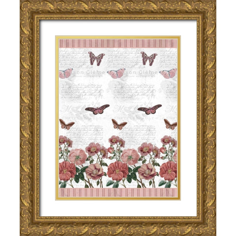 Flight of the Butterflies 2 Gold Ornate Wood Framed Art Print with Double Matting by Kimberly, Allen