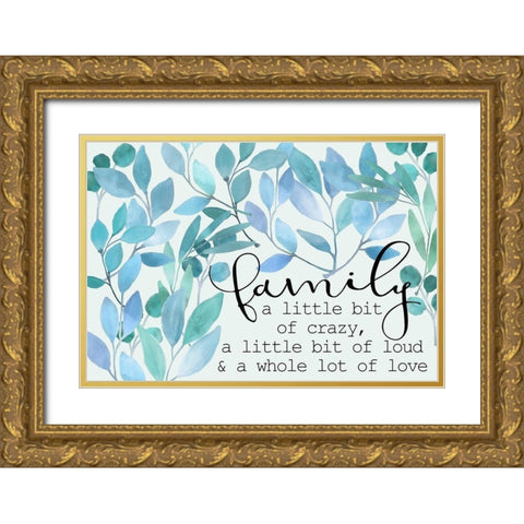 Blue Hues 7 Gold Ornate Wood Framed Art Print with Double Matting by Kimberly, Allen