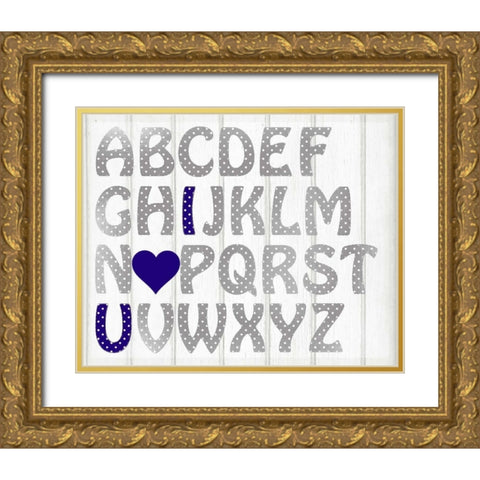 ABC Boy Gold Ornate Wood Framed Art Print with Double Matting by Allen, Kimberly