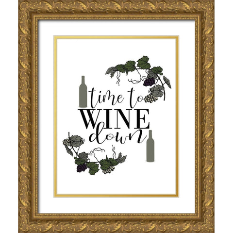 On the Vine 8 Gold Ornate Wood Framed Art Print with Double Matting by Kimberly, Allen