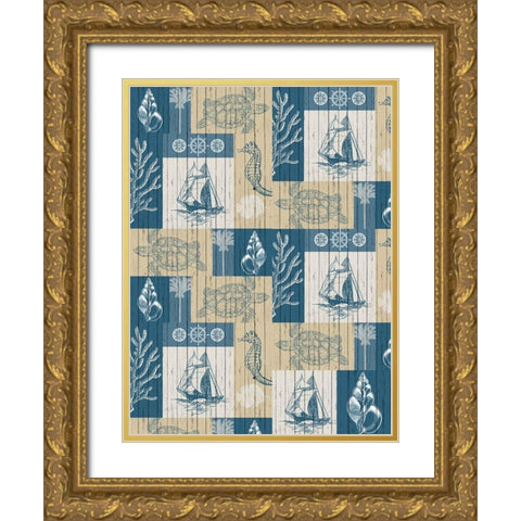 Lets Sail Full Gold Ornate Wood Framed Art Print with Double Matting by Kimberly, Allen