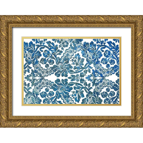 Multi Scroll v1 Gold Ornate Wood Framed Art Print with Double Matting by Kimberly, Allen