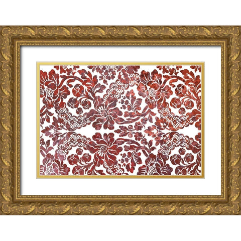 Multi Scroll v4 Gold Ornate Wood Framed Art Print with Double Matting by Kimberly, Allen