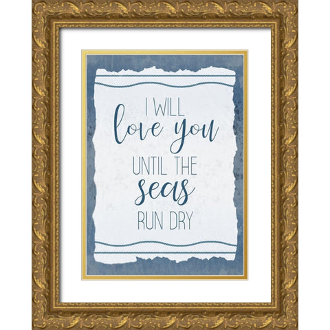 Seas Tide 1 Gold Ornate Wood Framed Art Print with Double Matting by Kimberly, Allen