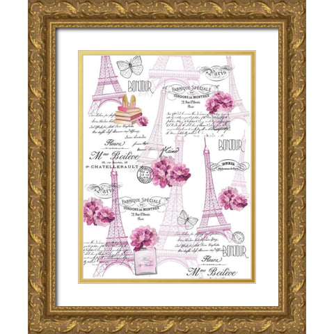 Paris Scents Full Gold Ornate Wood Framed Art Print with Double Matting by Kimberly, Allen