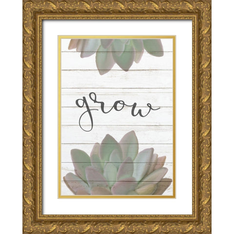Bloom Grow 1 Gold Ornate Wood Framed Art Print with Double Matting by Kimberly, Allen