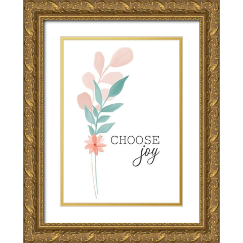 Choose Joy Gold Ornate Wood Framed Art Print with Double Matting by Kimberly, Allen