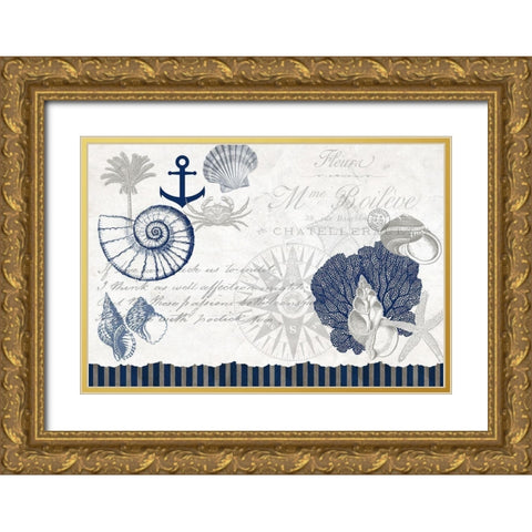 Adventures at Sea Gold Ornate Wood Framed Art Print with Double Matting by Kimberly, Allen