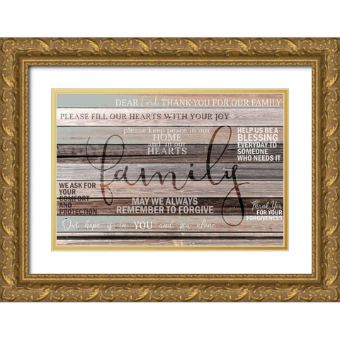 Family Prayer Gold Ornate Wood Framed Art Print with Double Matting by Kimberly, Allen