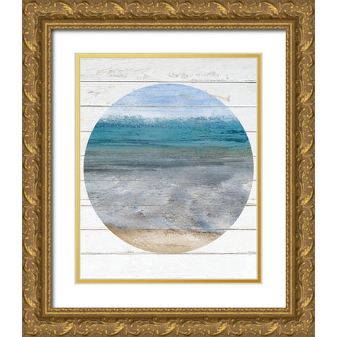 Beach Circle 1 Gold Ornate Wood Framed Art Print with Double Matting by Kimberly, Allen