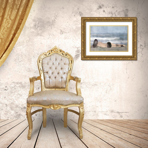 Beach Relaxation Gold Ornate Wood Framed Art Print with Double Matting by Kimberly, Allen