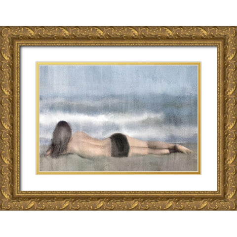 Beach Relaxation Gold Ornate Wood Framed Art Print with Double Matting by Kimberly, Allen