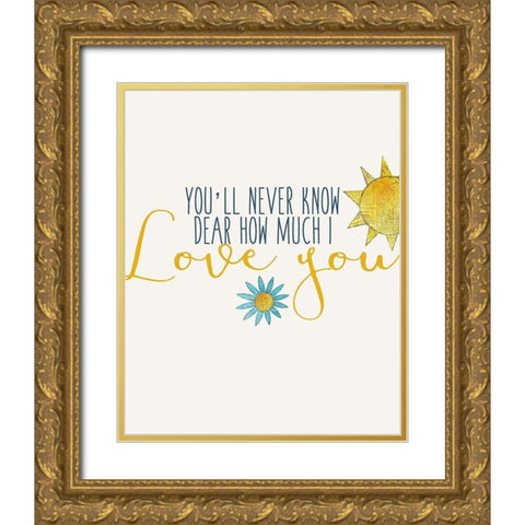 My Sunshine 3 Gold Ornate Wood Framed Art Print with Double Matting by Kimberly, Allen
