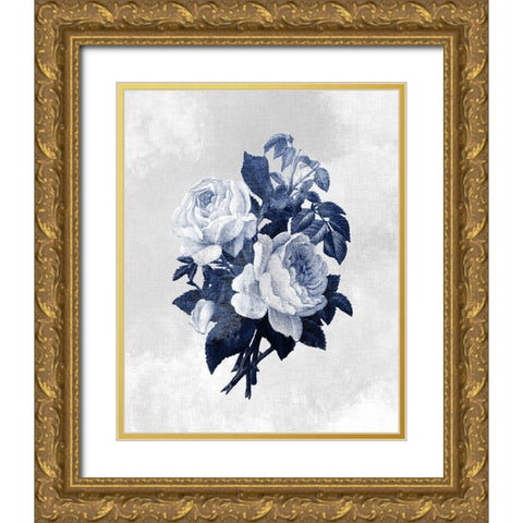 Linen Rose 2 Gold Ornate Wood Framed Art Print with Double Matting by Kimberly, Allen