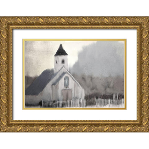Sunday Morning Gold Ornate Wood Framed Art Print with Double Matting by Kimberly, Allen
