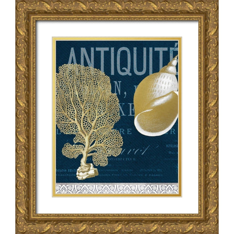 Azure Coastal 6 Gold Ornate Wood Framed Art Print with Double Matting by Kimberly, Allen