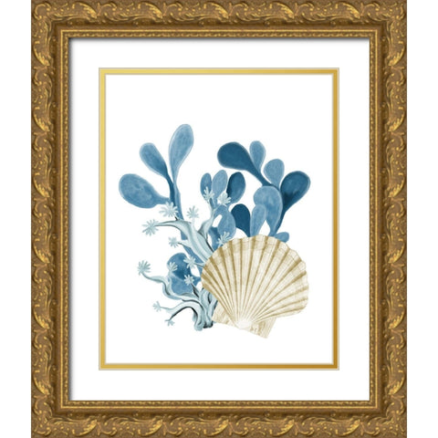 Coastal Coral 5 Gold Ornate Wood Framed Art Print with Double Matting by Kimberly, Allen