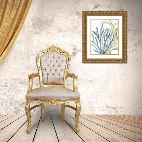 Coral Square 1 Gold Ornate Wood Framed Art Print with Double Matting by Kimberly, Allen