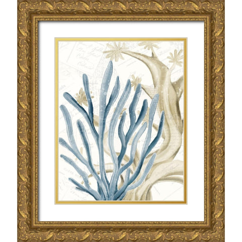 Coral Square 1 Gold Ornate Wood Framed Art Print with Double Matting by Kimberly, Allen