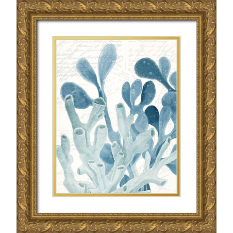 Coral Square 2 Gold Ornate Wood Framed Art Print with Double Matting by Kimberly, Allen