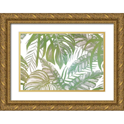 Aloha Palms Gold Ornate Wood Framed Art Print with Double Matting by Kimberly, Allen