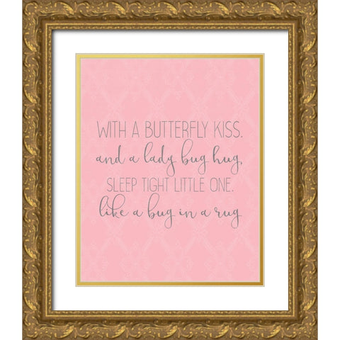Butterfly Kisses 2 Gold Ornate Wood Framed Art Print with Double Matting by Kimberly, Allen