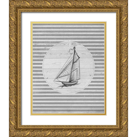 Lets Sail 2 Gold Ornate Wood Framed Art Print with Double Matting by Allen, Kimberly