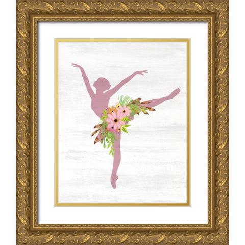 Ballet All Day 3 Gold Ornate Wood Framed Art Print with Double Matting by Kimberly, Allen