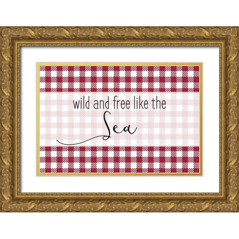 Wild and Free Gold Ornate Wood Framed Art Print with Double Matting by Kimberly, Allen