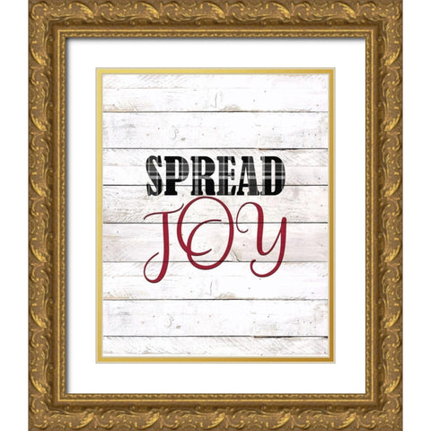 Spread Joy Plaid Gold Ornate Wood Framed Art Print with Double Matting by Kimberly, Allen