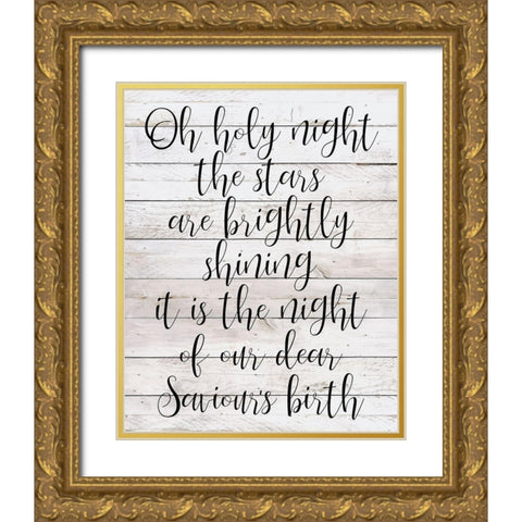 Holy Night Gold Ornate Wood Framed Art Print with Double Matting by Kimberly, Allen