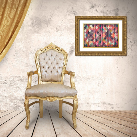 Color Happy Gold Ornate Wood Framed Art Print with Double Matting by Allen, Kimberly