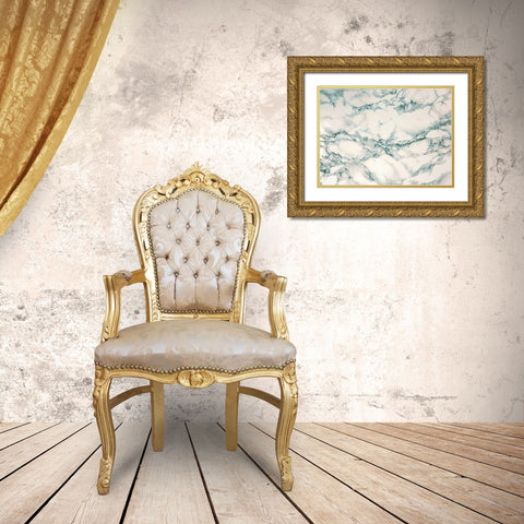 Flecks Marble Gold Ornate Wood Framed Art Print with Double Matting by Kimberly, Allen