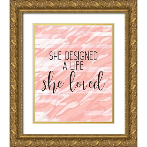 She Loved 1 Gold Ornate Wood Framed Art Print with Double Matting by Kimberly, Allen