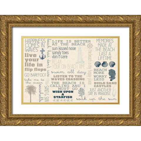 Soak Up the Sun Gold Ornate Wood Framed Art Print with Double Matting by Kimberly, Allen