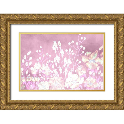 White Silhouette 1 Gold Ornate Wood Framed Art Print with Double Matting by Kimberly, Allen