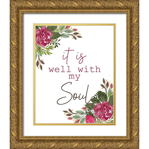 My Soul Gold Ornate Wood Framed Art Print with Double Matting by Kimberly, Allen