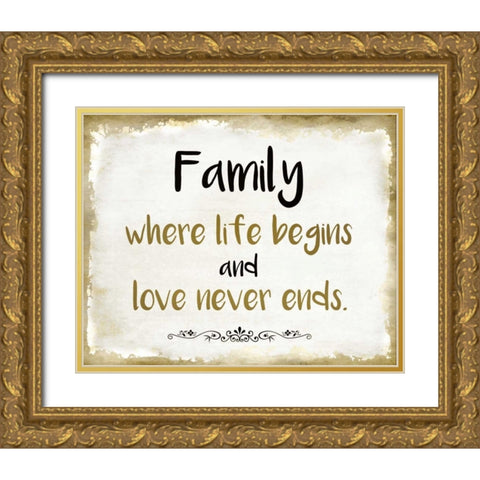 Family Gold Ornate Wood Framed Art Print with Double Matting by Allen, Kimberly