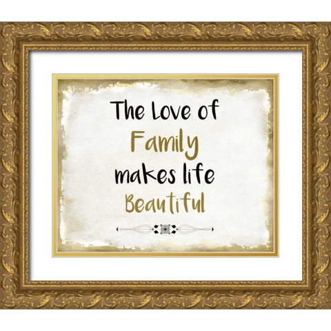 The Love of Family Gold Ornate Wood Framed Art Print with Double Matting by Allen, Kimberly