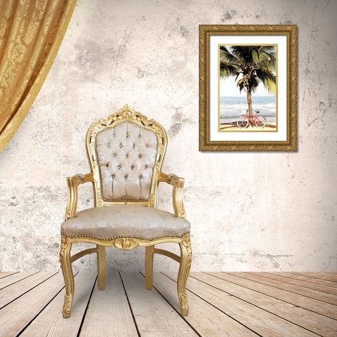 Ride to the Beach Gold Ornate Wood Framed Art Print with Double Matting by Kimberly, Allen