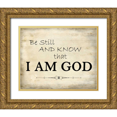 Be Still Gold Ornate Wood Framed Art Print with Double Matting by Allen, Kimberly