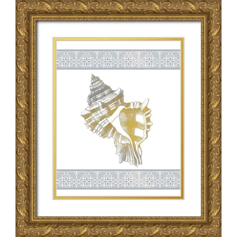 Azure Coastal 2 Gold Ornate Wood Framed Art Print with Double Matting by Kimberly, Allen