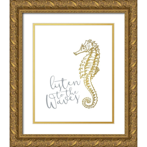 Azure Coastal 4 Gold Ornate Wood Framed Art Print with Double Matting by Kimberly, Allen