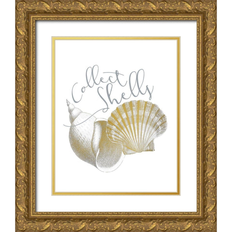 Azure Coastal 5 Gold Ornate Wood Framed Art Print with Double Matting by Kimberly, Allen