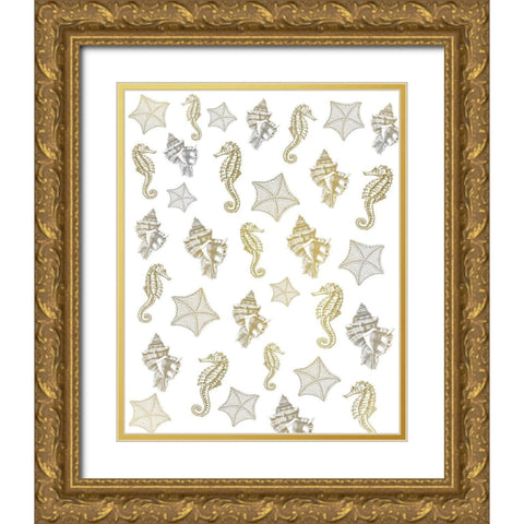 Azure Coastal 6 Gold Ornate Wood Framed Art Print with Double Matting by Kimberly, Allen