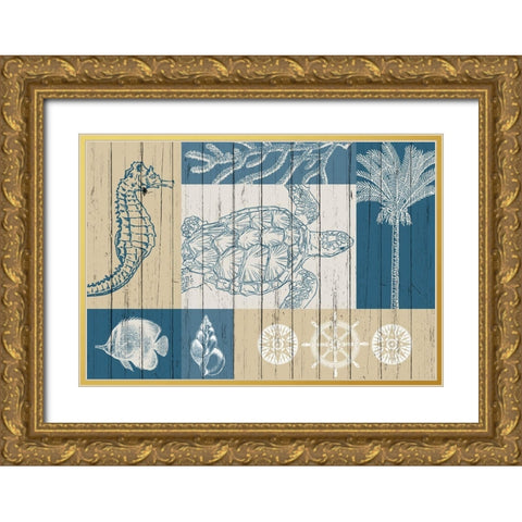 Lets Sail Gold Ornate Wood Framed Art Print with Double Matting by Kimberly, Allen