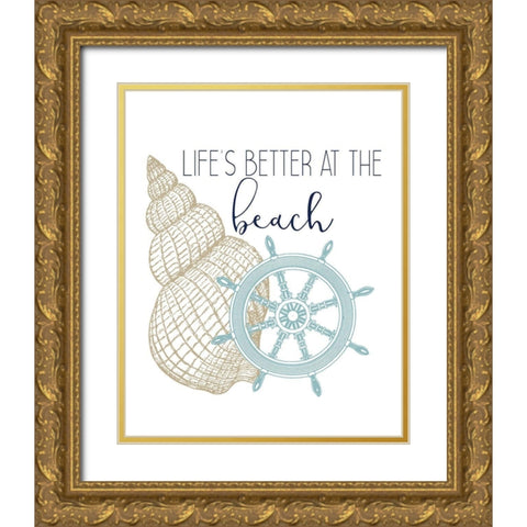 The Sea 3 Gold Ornate Wood Framed Art Print with Double Matting by Kimberly, Allen