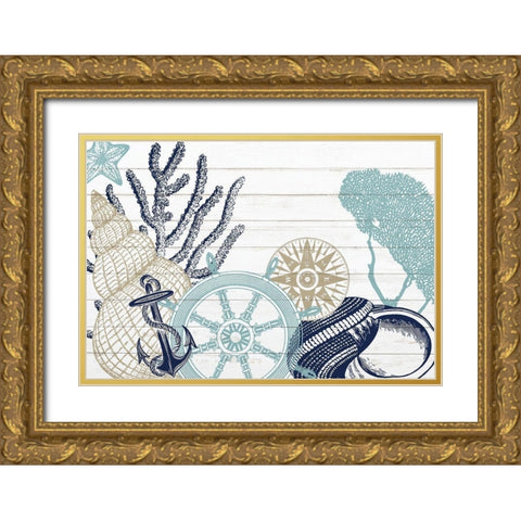 The Sea 7 Gold Ornate Wood Framed Art Print with Double Matting by Kimberly, Allen