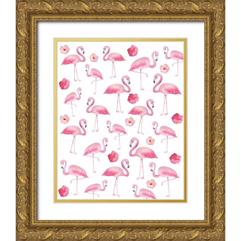 Homemade Pink 4 Gold Ornate Wood Framed Art Print with Double Matting by Kimberly, Allen