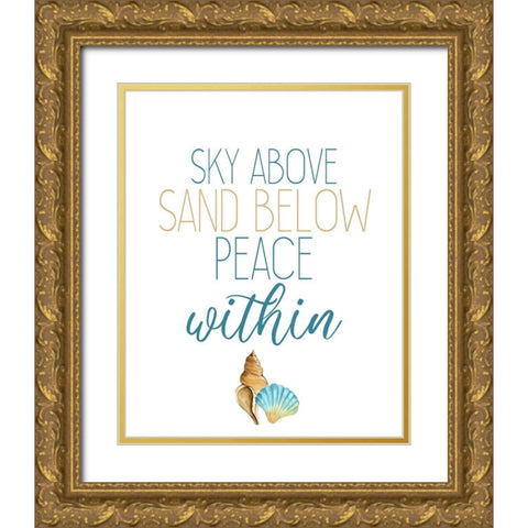 Seashore Shells 6 Gold Ornate Wood Framed Art Print with Double Matting by Kimberly, Allen